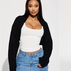 Fashion Nova Black Sweater Shrug
